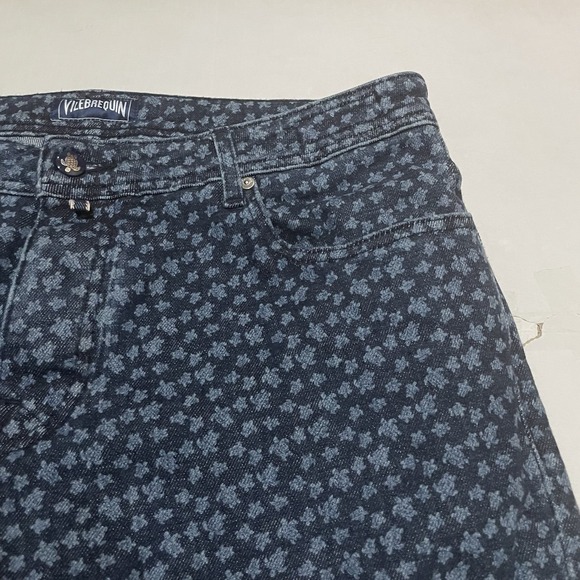 VILEBREQUIN Button Fly Trousers Italy Mens Size 36 X 36 Slim Straight AOP Navy - Picture 4 of 10